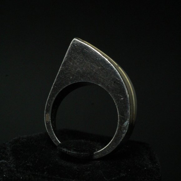 STERLING SILVER CONCH SHELL MODERNIST GEOMETRIC RING - Picture 6 of 7